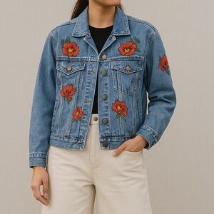 *Honey Punch - Denim Jacket - Embroidered - 100% Cotton